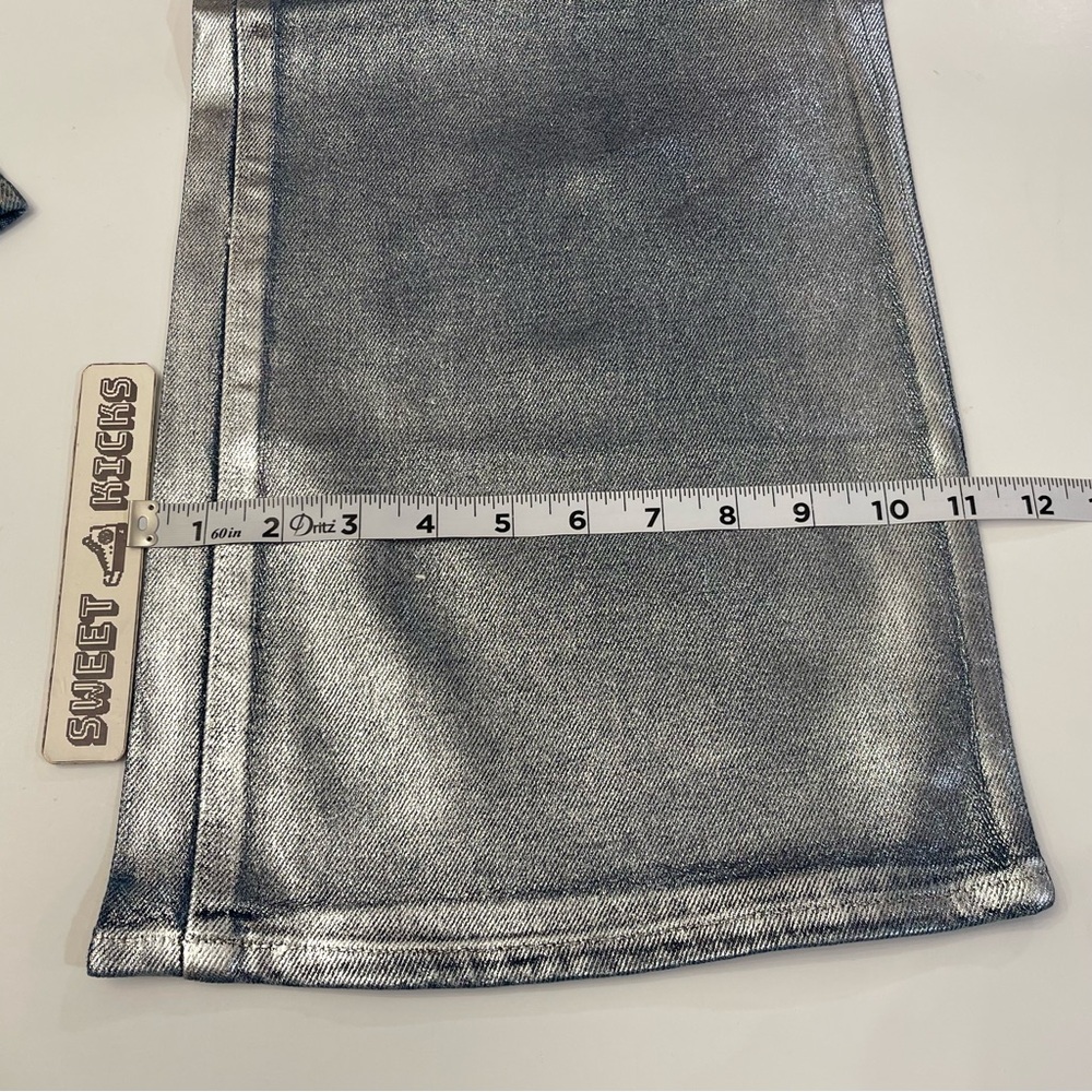 Joe's Jeans Metallic Blue Wide-Leg Flare Jeans - Picture 10 of 14